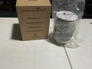 Pampered Chef Ceramic White Ceramic Microwave Egg Cooker #1529 - Picture 1 of 3