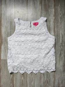 Lilly Pulitzer Target White Floral Lace Lined Tank Top Blouse Sleeveless Sz XL - Picture 1 of 8