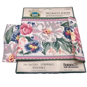 VTG 90s Martha Stewart Wallpaper Border – Floral Cottage Pattern, 2–3 Yards - Picture 1 of 4