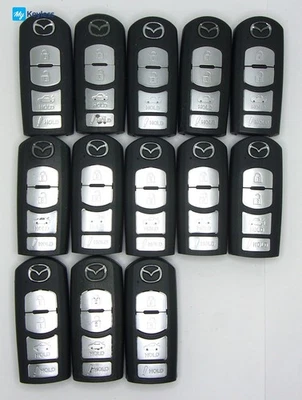 Lot x13 OEM Mazda Keyless Entry Smartkey Remote Keys WORN TESTED WAZSKE13D01 - Image 1 of 3
