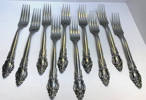 Lotto 10 Forchette Vintage Internazionale Argento Lyon Frontenac Inox 8" - Foto 1 di 5