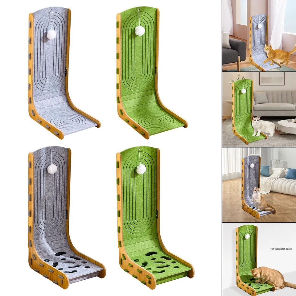 Felt Cat Scratcher with Ball Hanging Scratching Board - Image 1 of 1