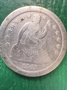 1841 O sitzende Freiheit Groschen 10 Cent Münze - Bild 1 von 8