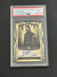 Lionel Messi 2025 Leaf Sports Heroes Auto PSA 9 Super Prismatic Gold 1/1 PSA 9 - Bild 1 von 2
