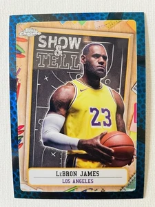 2025 Topps Chrome Lebron James “Show & Tell”Blue Foil Refractor #ST-6 Lakers - Picture 1 of 2
