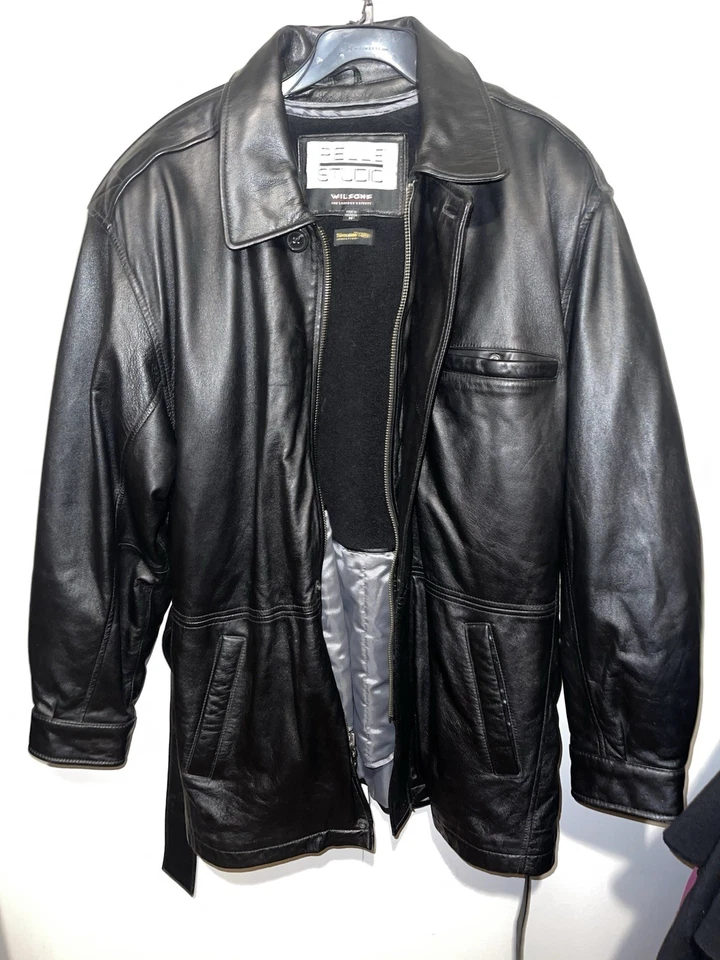 Черное кожаное пальто Pelle Studio Wilsons на молнии спереди. Отличное состояние - Изображение 1 из 4