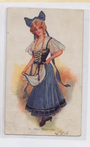Tarjeta postal Miss Milwaukee Girl Wisconsin 1906 brillo destacados - Imagen 1 de 2