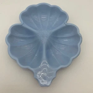 Jeannette Glass Doric Delphite Blue Divided candy Dish trinket jewlery tray dish - Picture 1 of 5