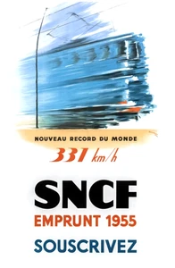 AFFICHE POSTER SNCF 1955 VITESSE - Picture 1 of 1