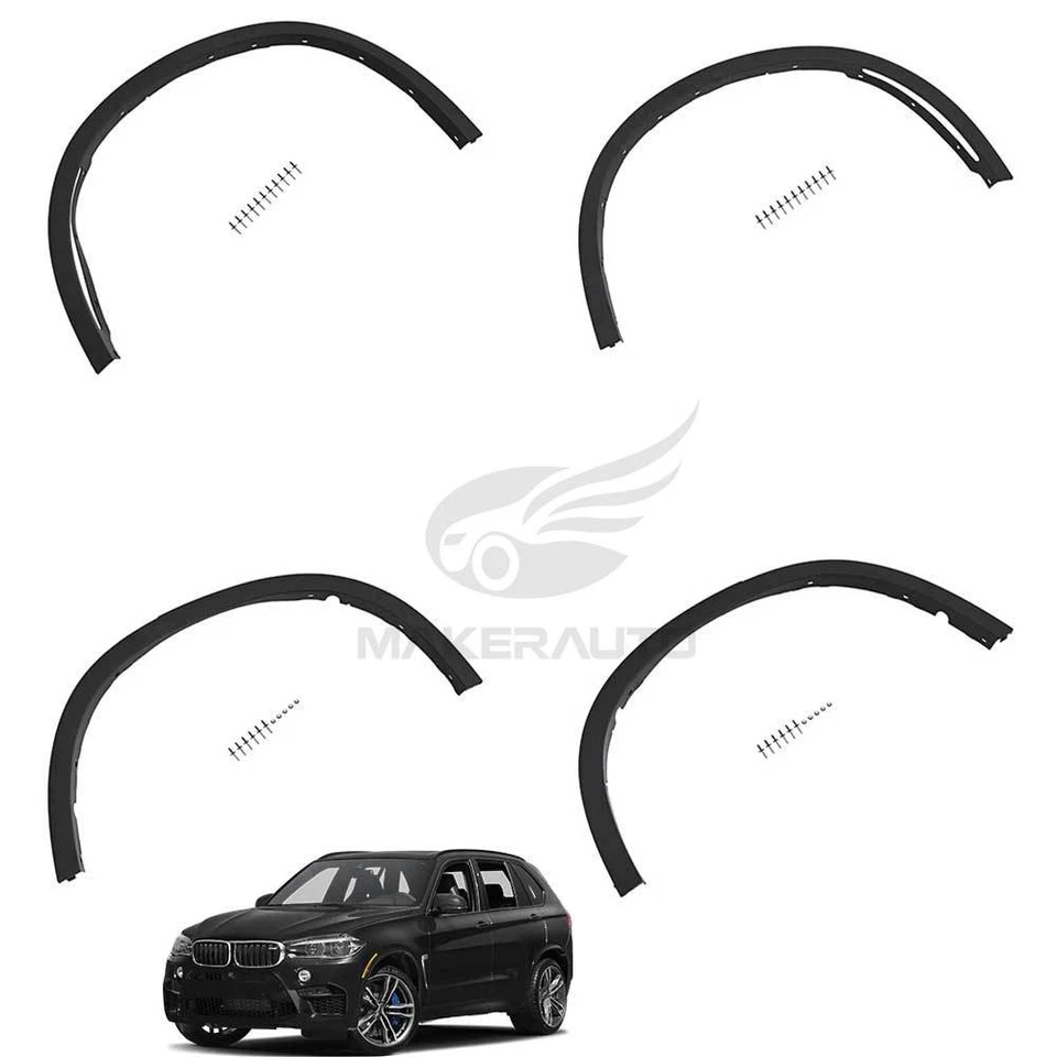 4Pcs Wheel Fender Flares For BMW X5 F15 2014-2018 Wheel Arch Side Molding Trim Foto 1 de 4