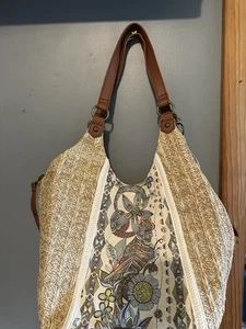 Boho Sakroots Beige Stroh Eule Design Handtasche Tasche - Bild 1 von 15