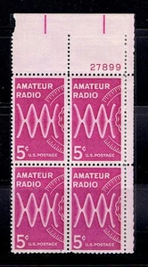 USA - ML#29 - 1964 - Amateur Radio, Scott # 1260, MNH OG Plate Block #27899 - Bild 1 von 1