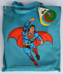 SUPERMAN CANVAS CHARACTER BAG New w TAGS Rare Alco 1980 - Picture 1 of 1