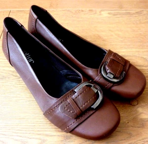 Hotter DARCEY Ladies Ballerina Brown Leather Shoes UK 4.5 EU 37.5 US 6.5 - Picture 1 of 7