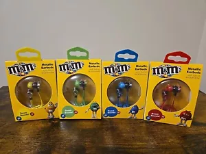 iHip M&M's Metallic Earbuds Bundle Red, Green, Blue, Yellow - Picture 1 of 5