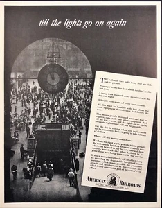 American Railroads Truppenzüge alle 6 Minuten WW II Vintage Print Ad 1943 - Bild 1 von 7