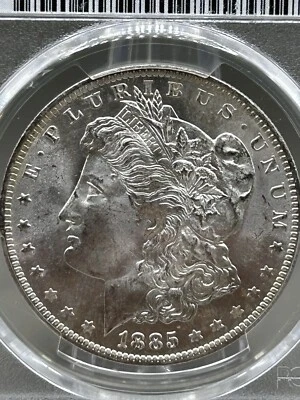 Серебряный Моргановский доллар 1885-O MS65 PCGS - 24342 - Изображение 1 из 3