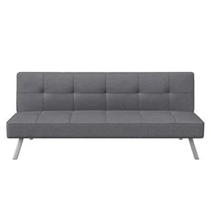Serta Futon Sofa Bed Convertible Couch Bed Loveseat Sleeper Charcoal Gray Fabric - Picture 1 of 24