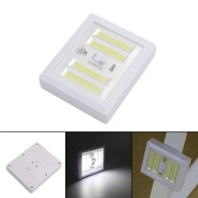 Punto Luce Led Con Interruttore Cob 3W Faretto Lampada Da Muro Luci Senza Filo - Immagine 1 di 4