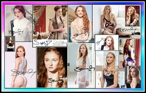 Sophie Turner, Signed, Collage Cotton Canvas Image. Limited Edition (ST-5) - Picture 1 of 1