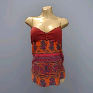 Free People Women's Juniors Halter Tank Top Size Medium M  Boho 100% Cotton - Picture 1 of 6