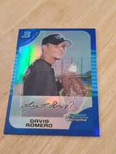 2005 Bowman Chrome Blue Refractors #324 Davis Romero 098/150