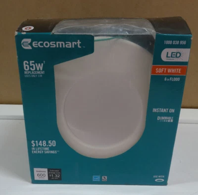 EcoSmart LED Soft White 65W 6in Flood Standard Retrofit Downlight - Image 1 of 4