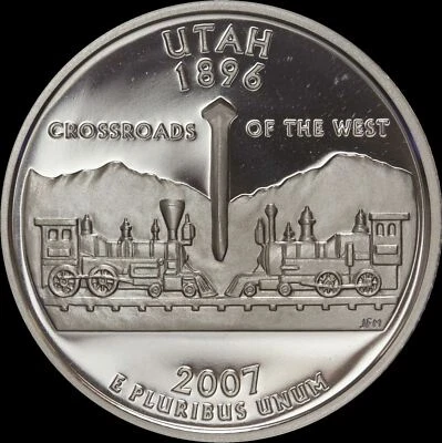 2007 S Utah State Quarter Gem PROOF Deep Cameo CN-Clad Coin - Image 1 of 3