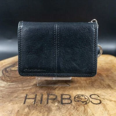Fossil Herren Bifold Mini Geldbörse Leder Kartenetui Etui Schwarz - Bild 1 von 4