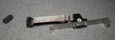 serial port single  DB9 COM RS-232 male ribbon cable bracket PC motherboards - Image 1 of 3