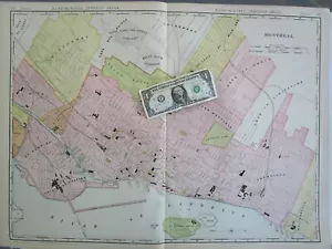 XXL 1904 MONTREAL Wall Map 1900s Map Art Print Decor CANADA. St HENRI, HOCHELAGA - Picture 1 of 12