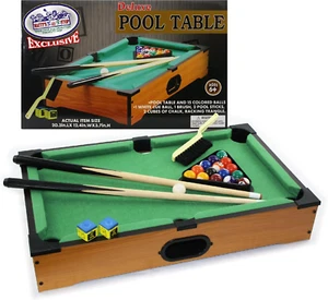 Mini Table Top Pool Table Game Billiard Set Cues Balls Sticks Gift Indoor Sports - Picture 1 of 5