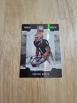 2009 Donruss Elite VONTAE DAVIS Autograph /299 #199 Rookie Auto Dolphins SP - Image 1 of 4
