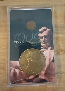 2" Diameter 1909 Lincoln VDB Penny Souvenir and Cent - Picture 1 of 4
