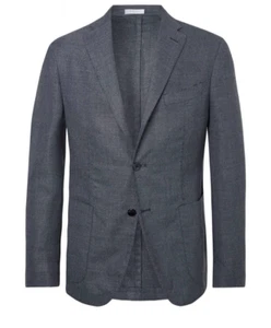 Chaqueta Boglioli K Azul Lana Hop Saco Parche Bolsillo 50IT 40US Totalmente Nueva con Etiquetas - Imagen 1 de 13