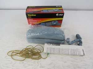 Vintage AT&T Trimline 210 Touch-Tone Push-Button Corded Phone with Box - Blue - Zdjęcie 1 z 10