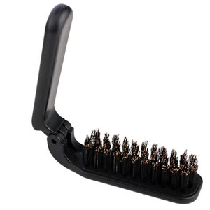 Folding Beard Brush Anti-Static Boar Bristles Foldable Hair Brush Collapsable - Picture 1 of 7