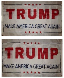 3x5 Trump 2024 Make America Great Again White DOUBLE SIDED Wind Resistant Flag - Picture 1 of 3
