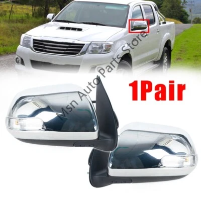 1 par de espejos retrovisores laterales con luz de giro de 5 pines para Toyota Hilux 2008-2015 Foto 1 de 4