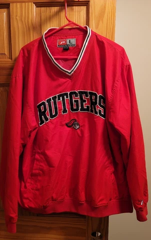 VINTAGE Rutgers Jacket Windbreaker Adult Large Red Pro Player Men’s 90s 02 Cover