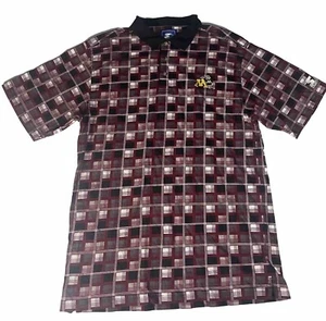 Minnesota Golden Gophers Emblem Polo Men's Shirt White/Maroon/Black Squares - Picture 1 of 8