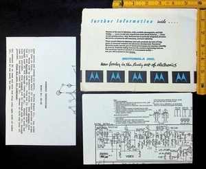 Vintage - Motorola Television Owner’s User’s Manual & Ephemera - Picture 1 of 8