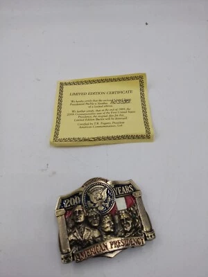 Conmemorativo 200 años, hebilla de cinturón de la Presidencia Americana. Latón macizo-rojo blanco  Foto 1 de 4