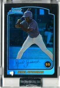 2003 Bowman Chrome Blue Refractors Cubs Baseball Card #309 Jemel Spearman