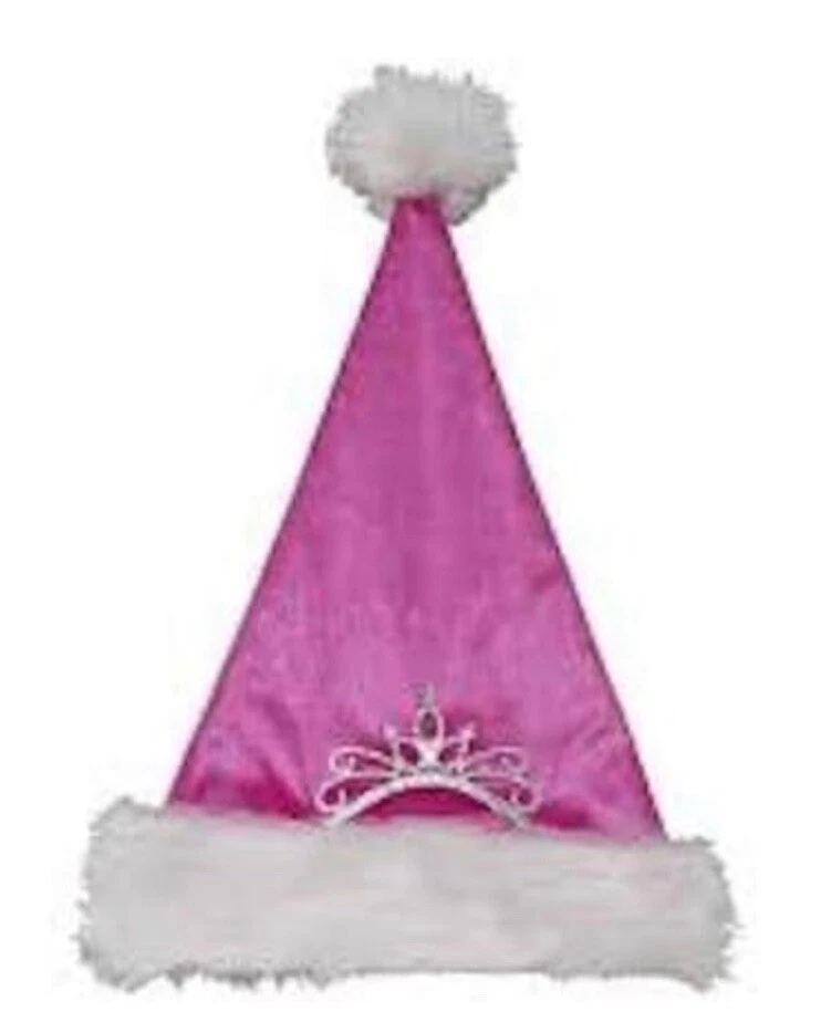 Sombrero de Papá Noel de Navidad Princesa Rosa con Tierra Adjunto  Foto 1 de 1