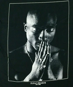 Tupac Shakur 1971-1996 Memorial Black Graphic T-Shirt Sz Med. Hip Hop Bravado - Picture 1 of 4