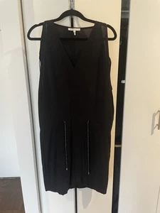 Vestido para mujer Maje negro algodón plata corbata cinturón sin mangas talla 1 - Imagen 1 de 14