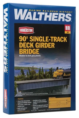 Walthers 933-4508 HO scale 90' Single-Track Railroad Deck Girder Bridge kit - Image 1 of 2