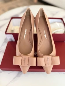 Salvatore Ferragamo Viva Leather Pointed Toe Bow Ballet Flats 7C – Store Display - Picture 1 of 16