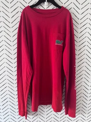 Vineyard Vines Red Bow Anchor Christmas Holiday T-Shirt Kids Size XL - Image 1 of 4